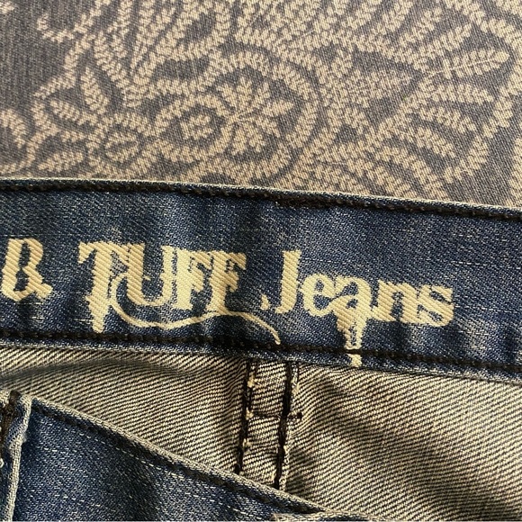 B Tuff Distressed Jeans Men's 36X36 Bootcut Western Wear Blue Denim Pants Cotton - Picture 2 of 14